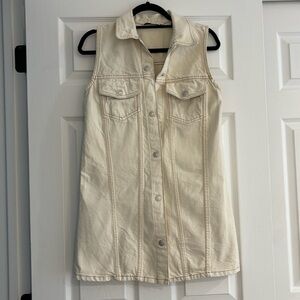 Zara off white denim dress or vest